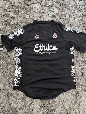 ethika Black Jersey with White Graphic Accents